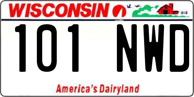 WI license plate 101NWD