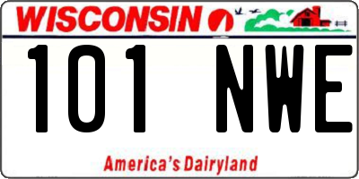 WI license plate 101NWE