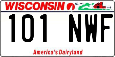 WI license plate 101NWF