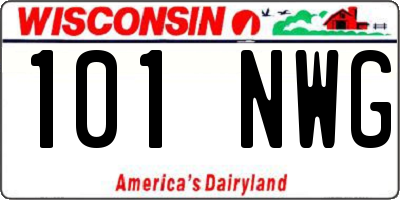 WI license plate 101NWG