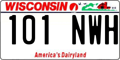 WI license plate 101NWH