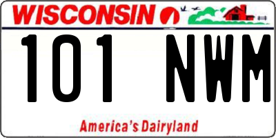 WI license plate 101NWM