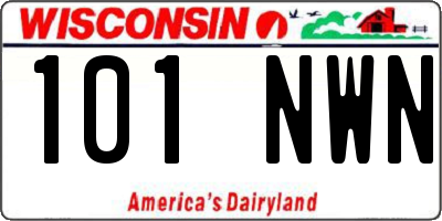 WI license plate 101NWN