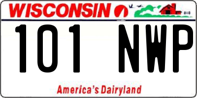 WI license plate 101NWP
