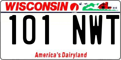 WI license plate 101NWT