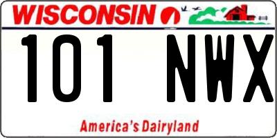WI license plate 101NWX