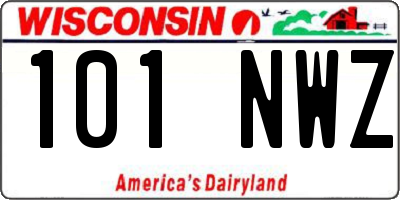 WI license plate 101NWZ