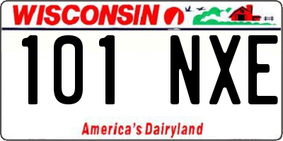 WI license plate 101NXE