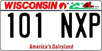 WI license plate 101NXP