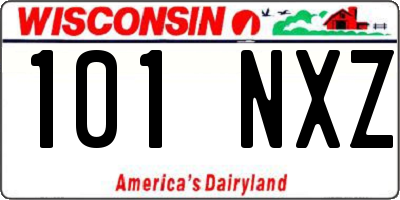 WI license plate 101NXZ
