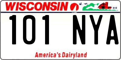 WI license plate 101NYA