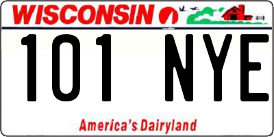 WI license plate 101NYE