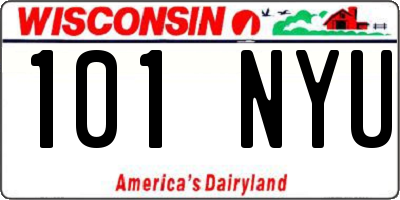 WI license plate 101NYU