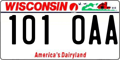 WI license plate 101OAA