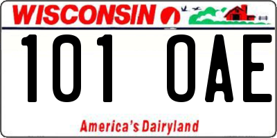 WI license plate 101OAE