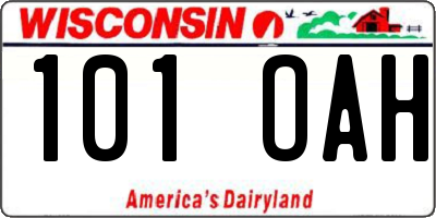 WI license plate 101OAH