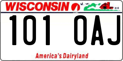 WI license plate 101OAJ