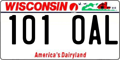 WI license plate 101OAL