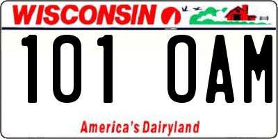 WI license plate 101OAM