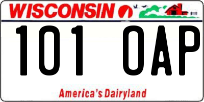 WI license plate 101OAP