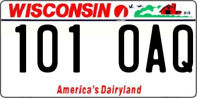 WI license plate 101OAQ