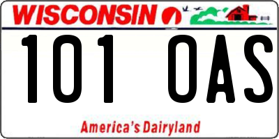 WI license plate 101OAS