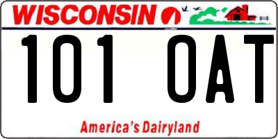 WI license plate 101OAT
