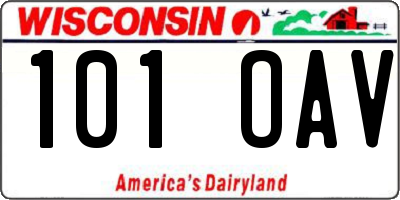 WI license plate 101OAV