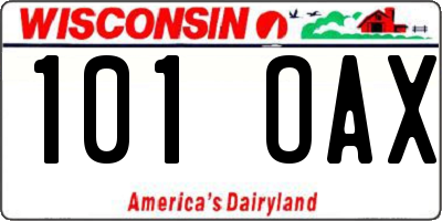WI license plate 101OAX