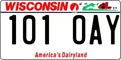 WI license plate 101OAY