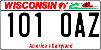 WI license plate 101OAZ