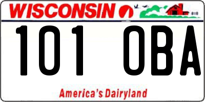 WI license plate 101OBA