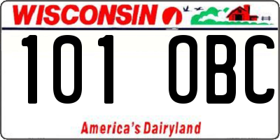 WI license plate 101OBC