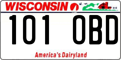WI license plate 101OBD