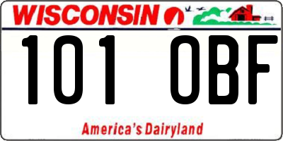 WI license plate 101OBF