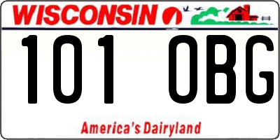 WI license plate 101OBG