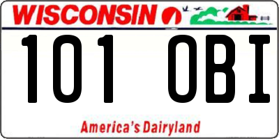 WI license plate 101OBI