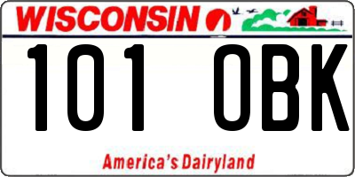 WI license plate 101OBK