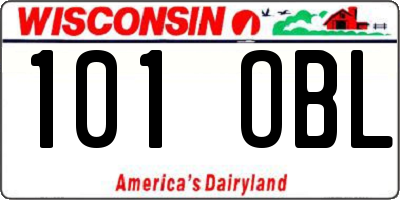 WI license plate 101OBL