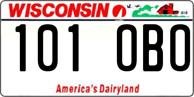 WI license plate 101OBO