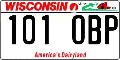 WI license plate 101OBP
