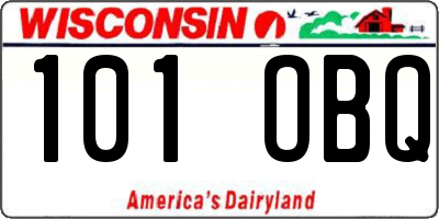 WI license plate 101OBQ
