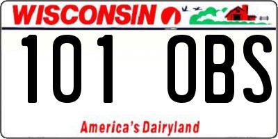 WI license plate 101OBS