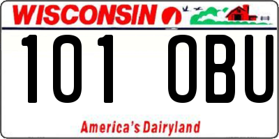 WI license plate 101OBU