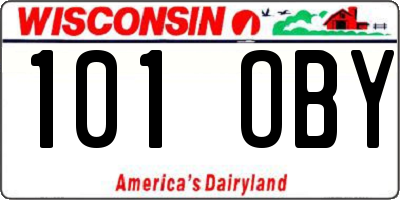 WI license plate 101OBY