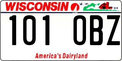 WI license plate 101OBZ