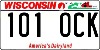 WI license plate 101OCK
