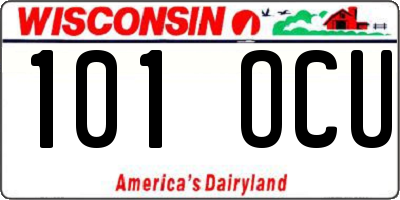 WI license plate 101OCU