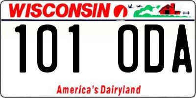WI license plate 101ODA