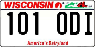 WI license plate 101ODI